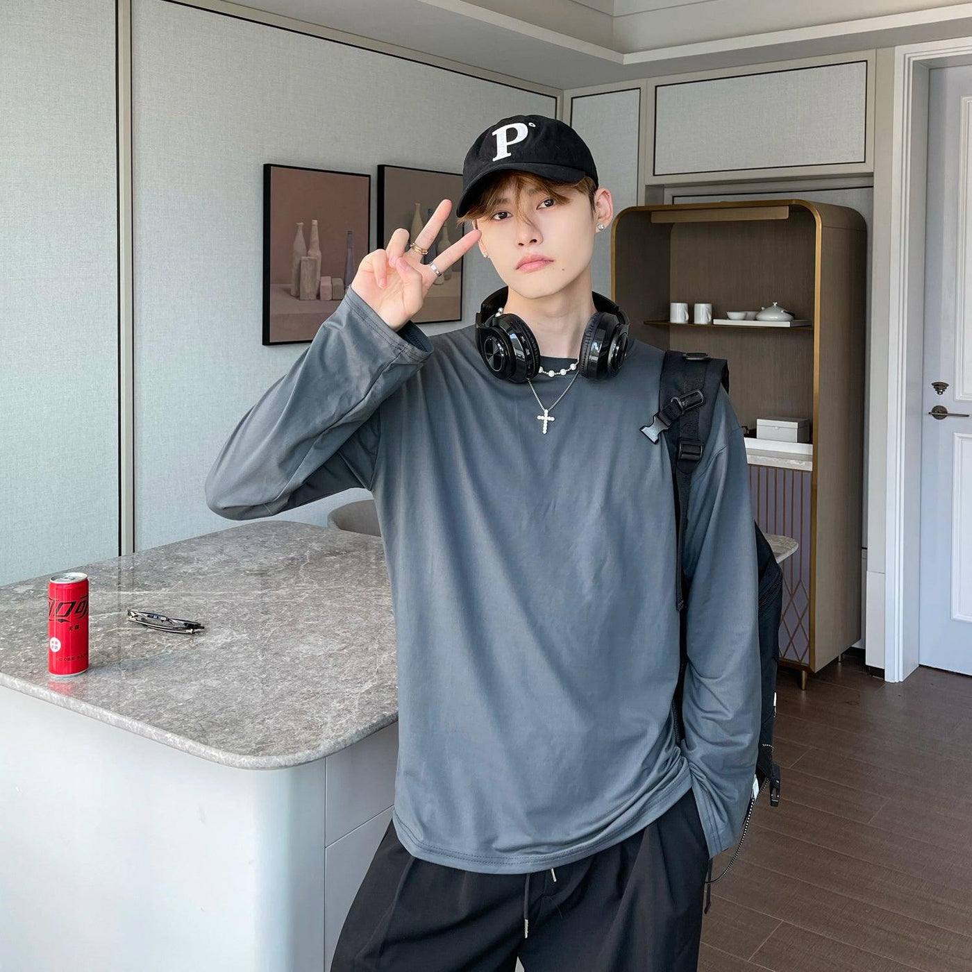 Cui Relaxed Fit Long Sleeve T-Shirt-korean-fashion-T-Shirt-Cui's Closet-OH Garments