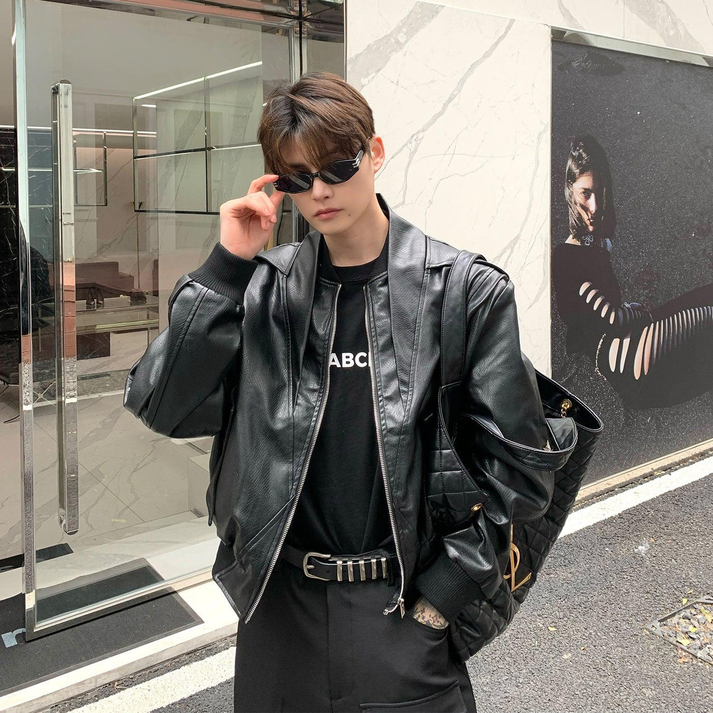 Vintage Inspired Faux Leather Jacket | Streets of Seoul | Men's Korean  Style Fashion