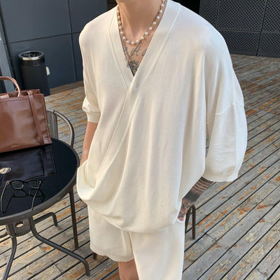 Cui Ribbed Hem Knit Shorts-korean-fashion-Shorts-Cui's Closet-OH Garments