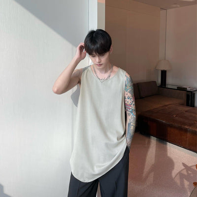 Cui Shiny Texture Tank Top-korean-fashion-Tank Top-Cui's Closet-OH Garments