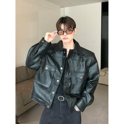 Cui Strap Lock PU Leather Jacket-korean-fashion-Jacket-Cui's Closet-OH Garments
