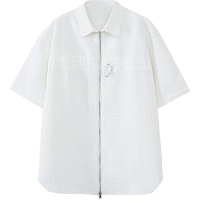 Cui Textured Button Shirt-korean-fashion-Shirt-Cui's Closet-OH Garments