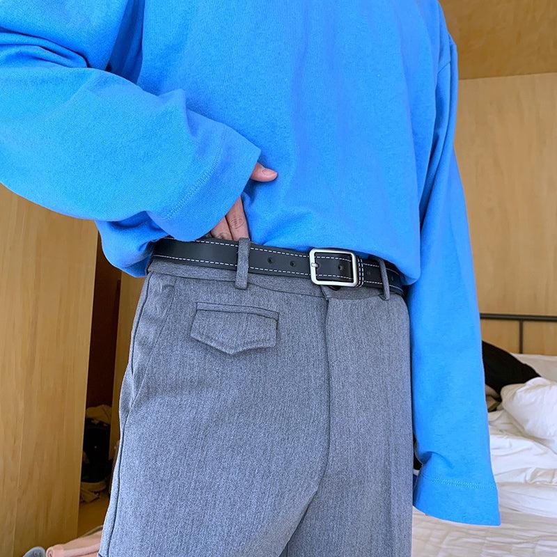 Cui Visible Outline Stitch Leather Belt-korean-fashion-Belt-Cui's Closet-OH Garments