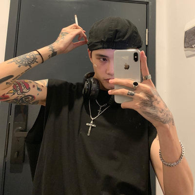 Cui Wide Cut Loose Tank Top-korean-fashion-Tank Top-Cui's Closet-OH Garments