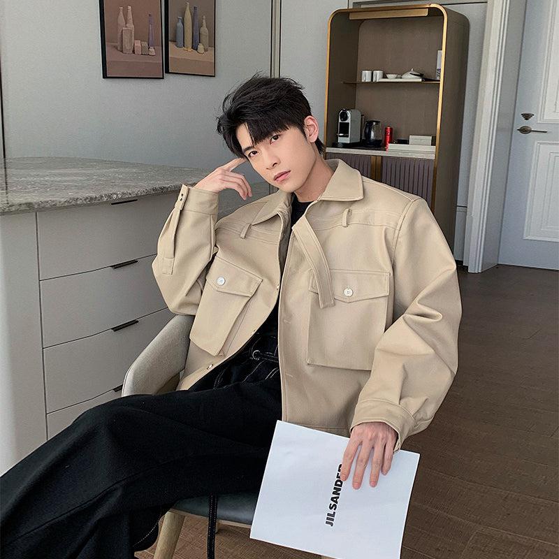 Hua Boxy Faux Leather Jacket-korean-fashion-Jacket-Hua's Closet-OH Garments