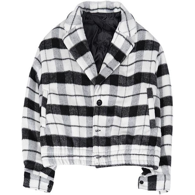 Hua Crossword Plaids Blazer-korean-fashion-Blazer-Hua's Closet-OH Garments