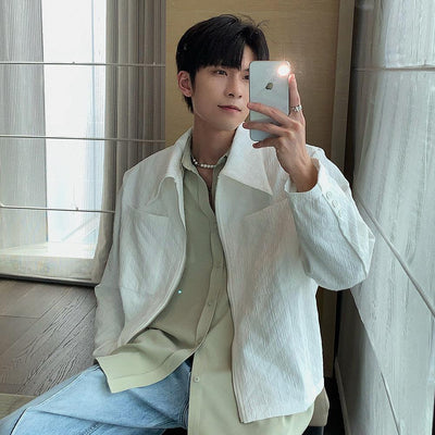 Hua Double Pockets Cropped Jacket-korean-fashion-Jacket-Hua's Closet-OH Garments