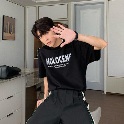 Hua Holocene Basic T-Shirt-korean-fashion-T-Shirt-Hua's Closet-OH Garments