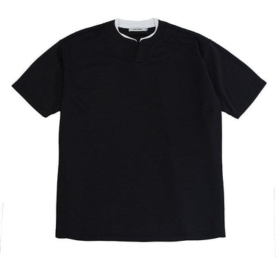 Hua Rounded Neck with Slit T-Shirt-korean-fashion-T-Shirt-Hua's Closet-OH Garments