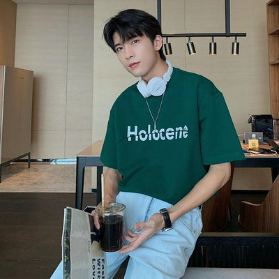 Hua Strikethrough Holocene T-Shirt-korean-fashion-T-Shirt-Hua's Closet-OH Garments