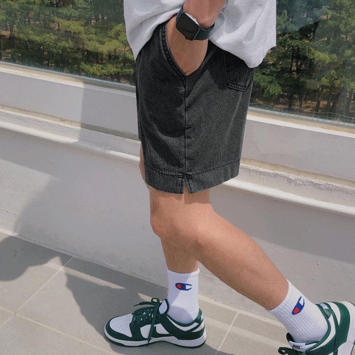 OH Above Knee Length Denim Shorts-korean-fashion-Shorts-OH Atelier-OH Garments