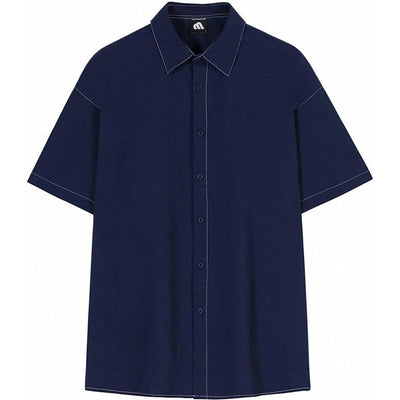 OH Closed Neck Button Shirt-korean-fashion-Shirt-OH Atelier-OH Garments
