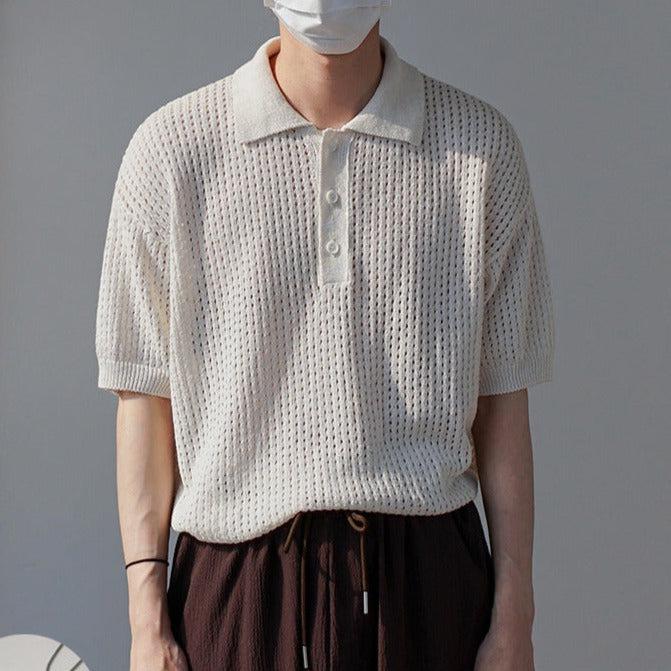 OH Essential Embossed Squares Polo-korean-fashion-Polo-OH Atelier-OH Garments