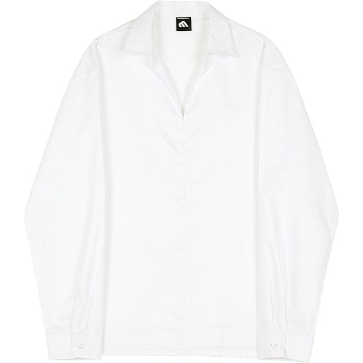 OH Essential Open V-Neck Collared Shirt-korean-fashion-Shirt-OH Atelier-OH Garments