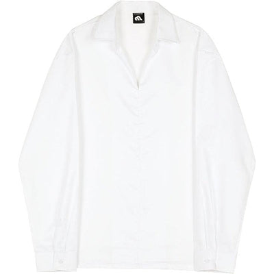 OH Essential Open V-Neck Collared Shirt-korean-fashion-Shirt-OH Atelier-OH Garments