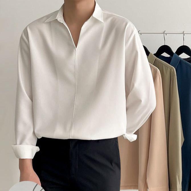 OH Essential Open V-Neck Collared Shirt
