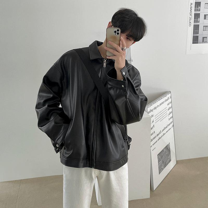 OH Essential Zipper Faux Leather Jacket-korean-fashion-Jacket-OH Atelier-OH Garments