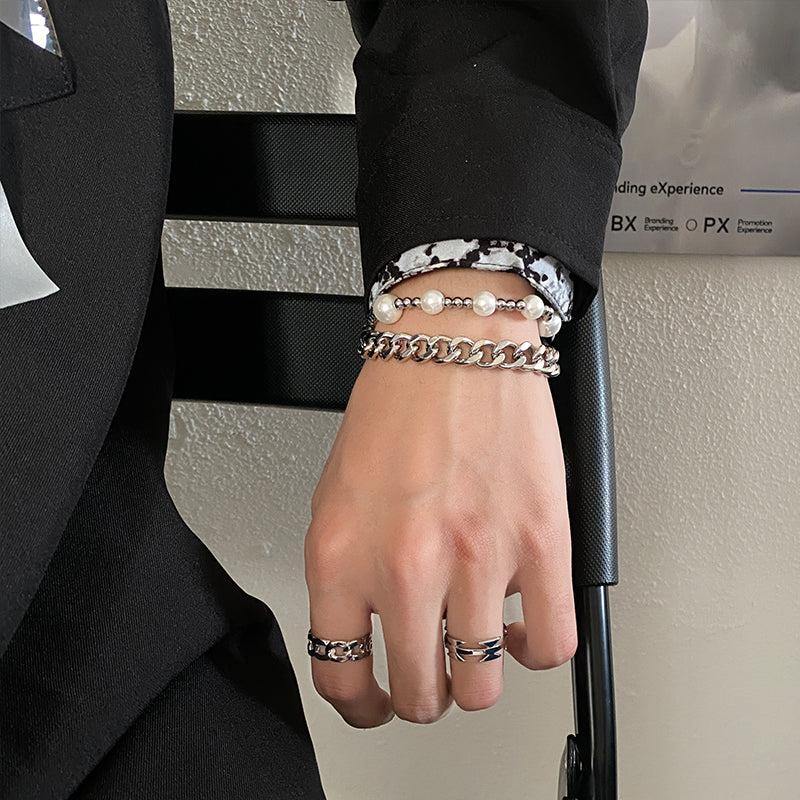 OH Pearl and Silver Chain Bracelet-korean-fashion-Bracelet-OH Atelier-OH Garments