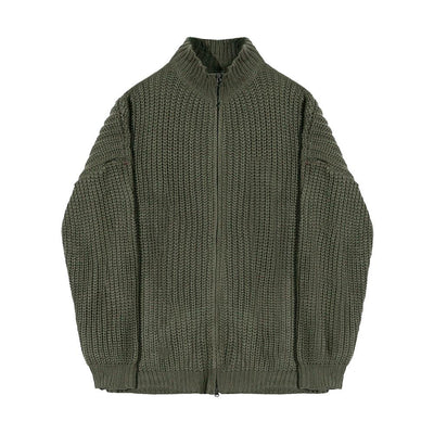 OH Ribbed Zip Knit Jacket-korean-fashion-Jacket-OH Atelier-OH Garments