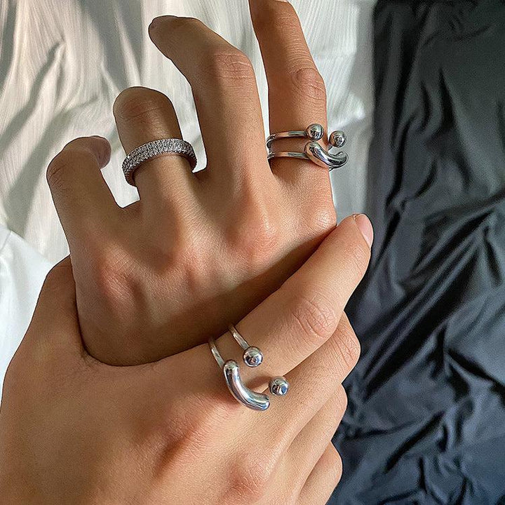 Silver smile ring sales