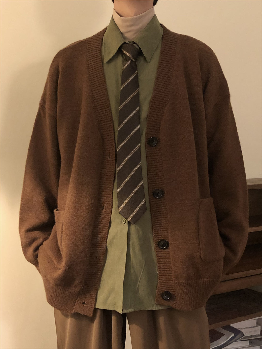 OH Vintage Front Pockets Cardigan-korean-fashion-Cardigan-OH Atelier-OH Garments