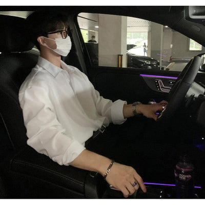 Woo Essential Fit Buttoned Shirt-korean-fashion-Shirt-Woo's Closet-OH Garments