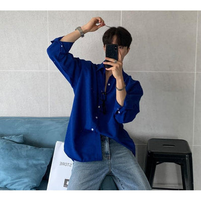 Woo Essential Fit Buttoned Shirt-korean-fashion-Shirt-Woo's Closet-OH Garments