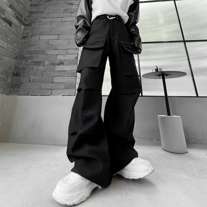 【WOOHWA】PLEATS POCKET WASHA OPS Woo Pleated Flap Pocket Loose Pants