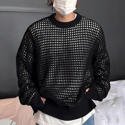 Woo Pockmarked Texture Sweater-korean-fashion-Sweater-Woo's Closet-OH Garments