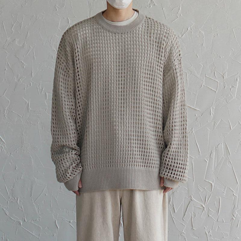 Woo Pockmarked Texture Sweater-korean-fashion-Sweater-Woo's Closet-OH Garments