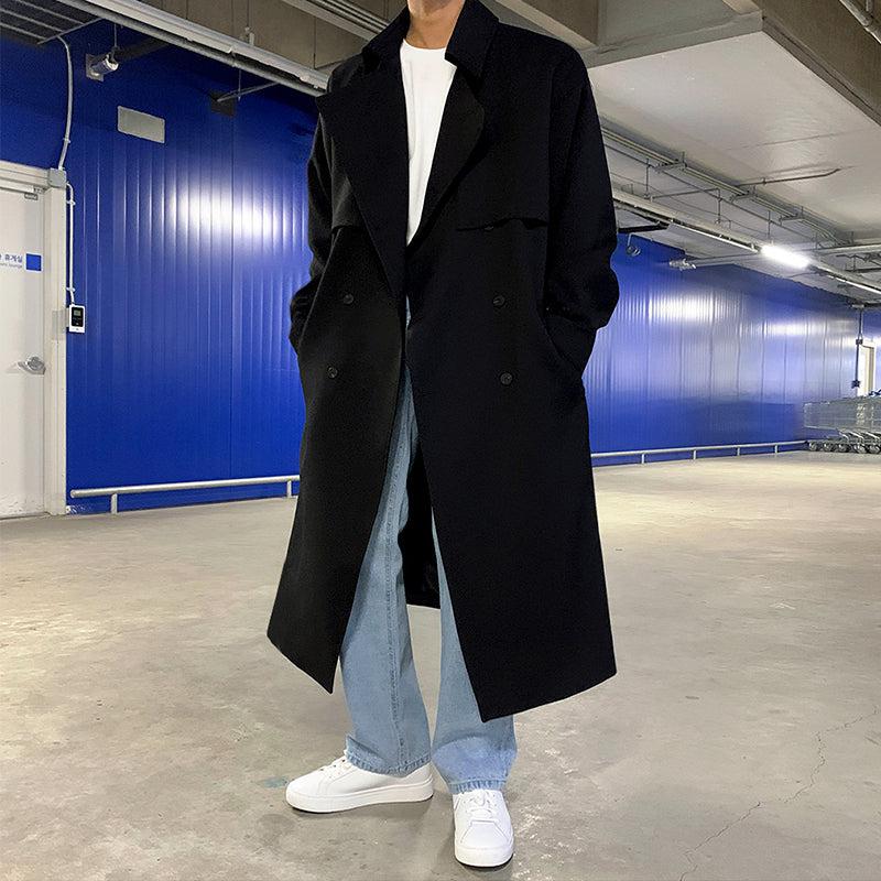 Woo Two Flap Pockets Trench Coat-korean-fashion-Long Coat-Woo's Closet-OH Garments