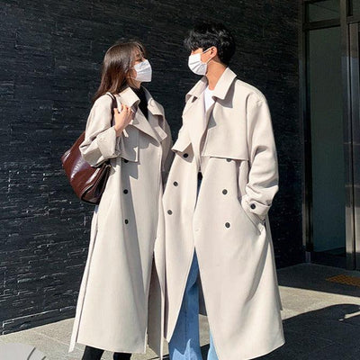 Woo Two Flap Pockets Trench Coat-korean-fashion-Long Coat-Woo's Closet-OH Garments