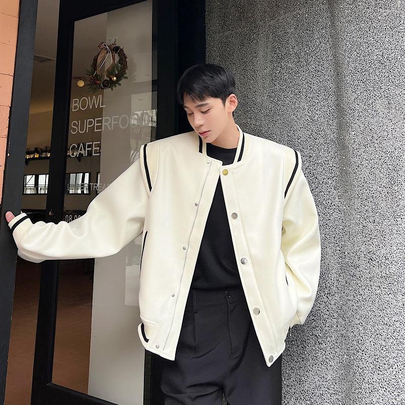 Woo Zipper and Buttons Varsity Jacket-korean-fashion-Jacket-Woo's Closet-OH Garments