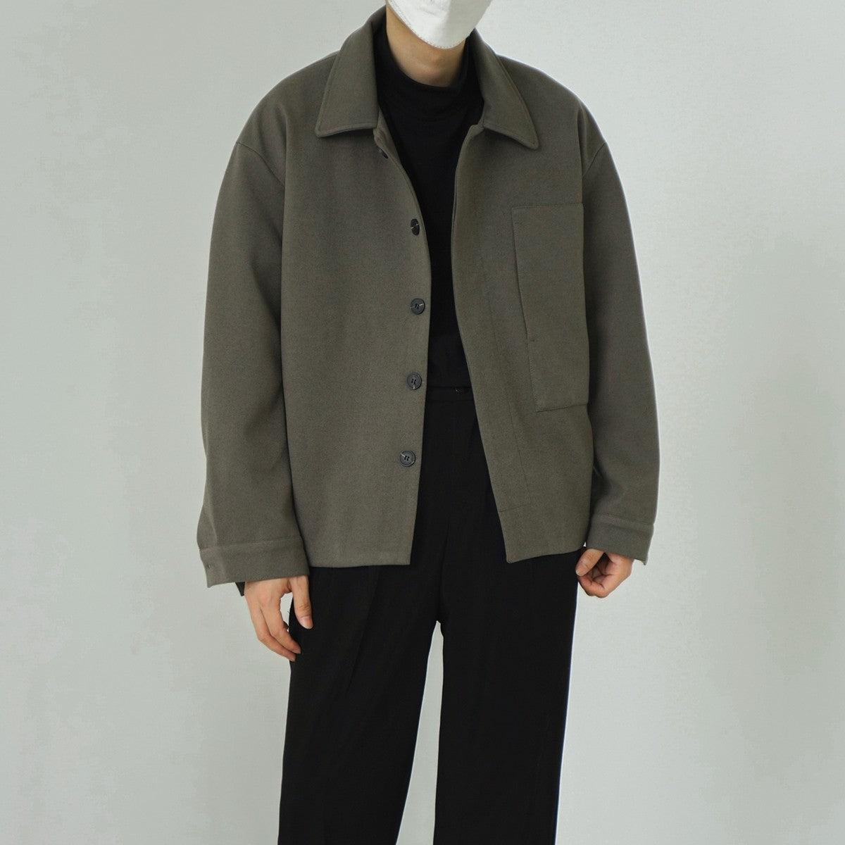 Zhou Button-Up Collar Short Jacket-korean-fashion-Jacket-Zhou's Closet-OH Garments