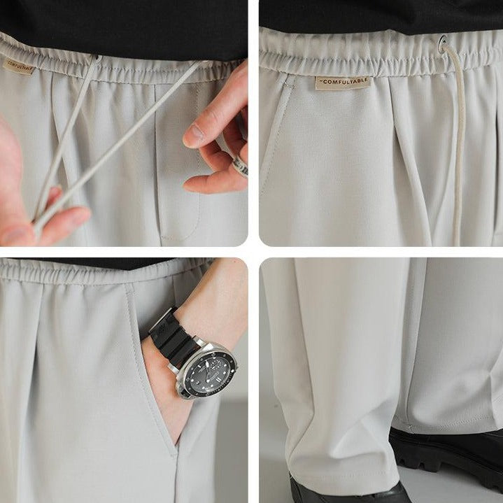 Zhou Casual Drawstring Gartered Pants-korean-fashion-Pants-Zhou's Closet-OH Garments