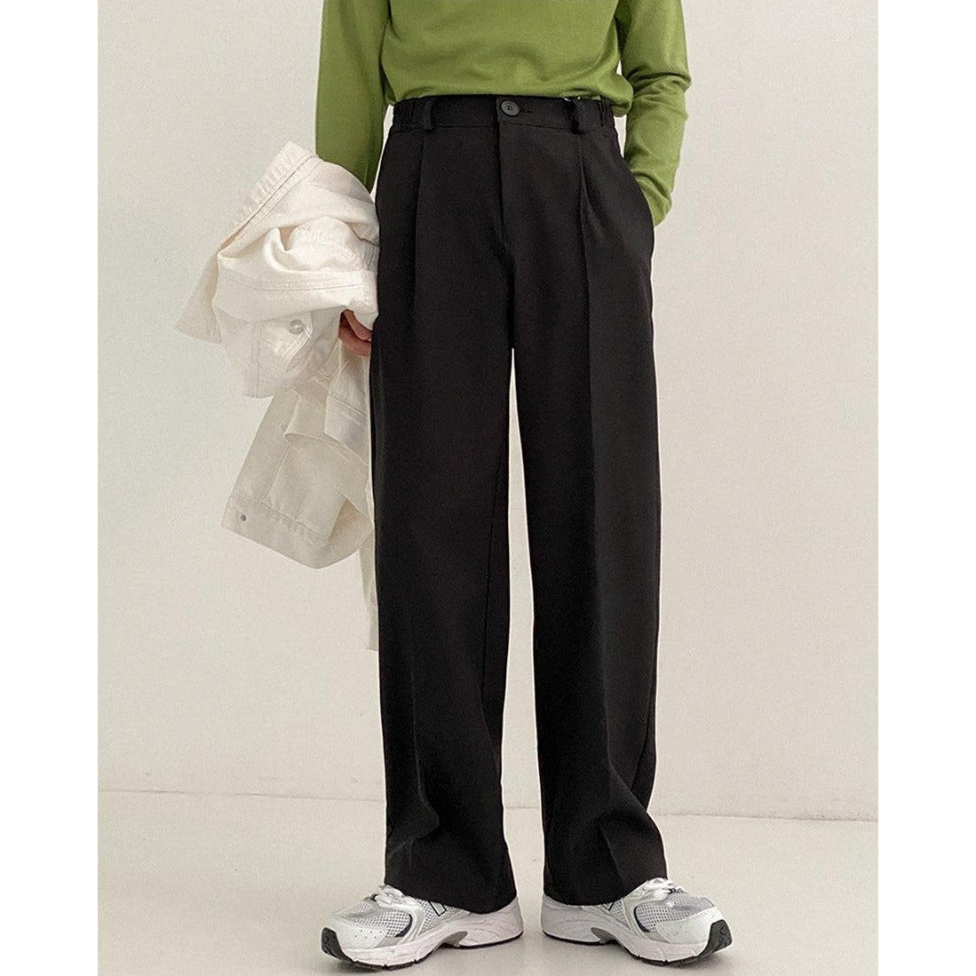 Zhou Casual Pleated Bootcut Trousers-korean-fashion-Pants-Zhou's Closet-OH Garments
