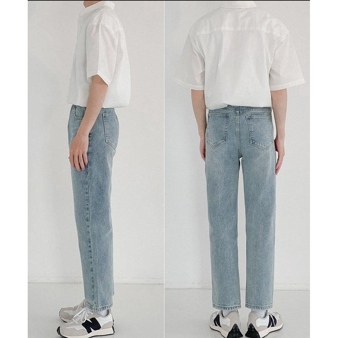 Zhou Casual Straight Ankle Length Jeans-korean-fashion-Jeans-Zhou's Closet-OH Garments
