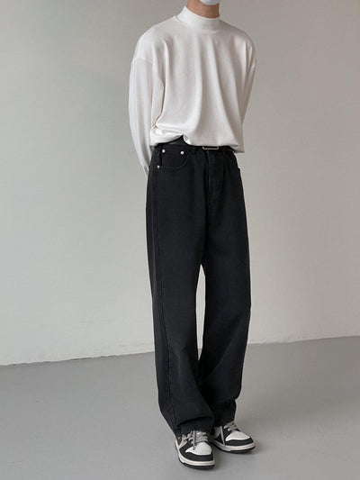 Zhou Chinese Collar Style Long Sleeve T-Shirt-korean-fashion-T-Shirt-Zhou's Closet-OH Garments