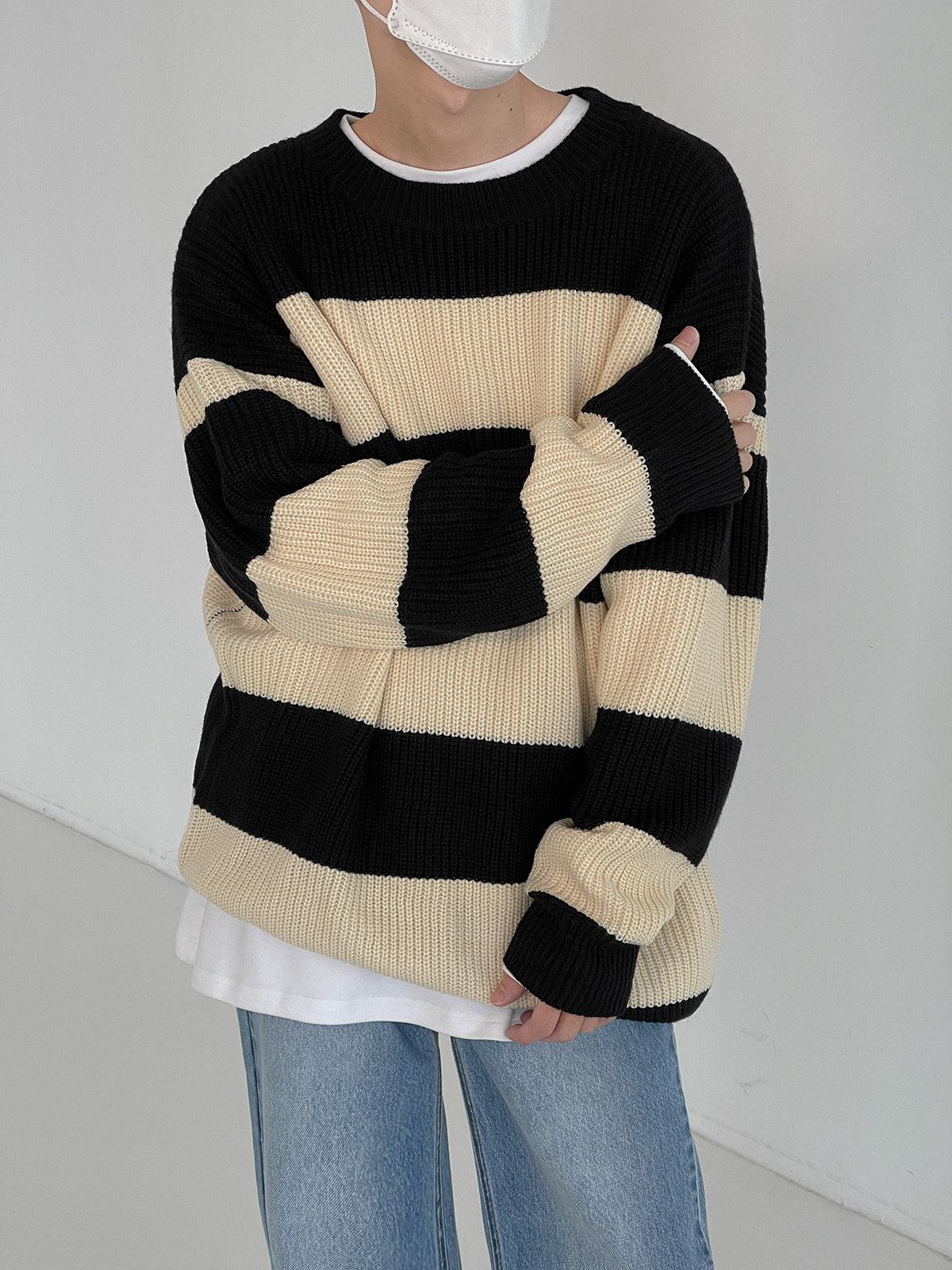 Zhou Chunky Stripes Sweater-korean-fashion-Sweater-Zhou's Closet-OH Garments