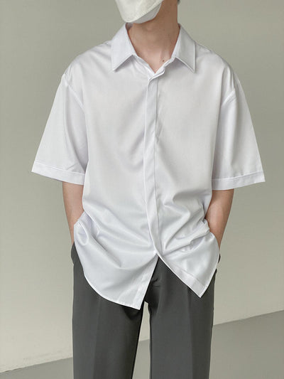 Zhou Classic Cut Buttoned Shirt-korean-fashion-Shirt-Zhou's Closet-OH Garments