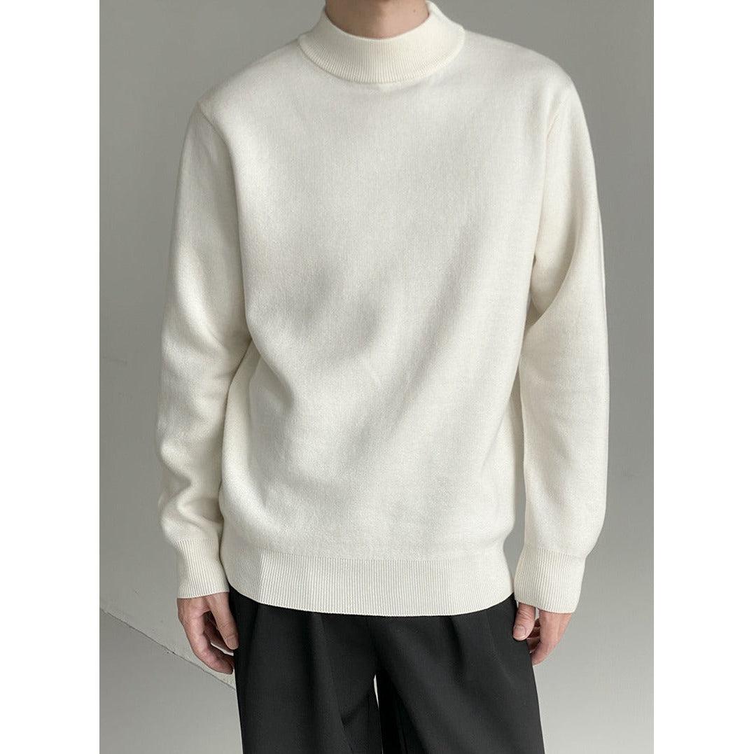 Zhou Comfort Style Mock Neck Long Sleeve T-Shirt-korean-fashion-T-Shirt-Zhou's Closet-OH Garments