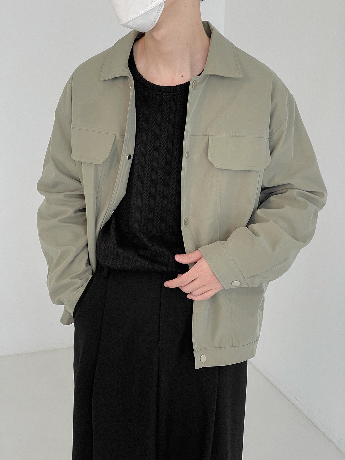 Zhou Double Wide Pocket Flap Jacket-korean-fashion-Jacket-Zhou's Closet-OH Garments