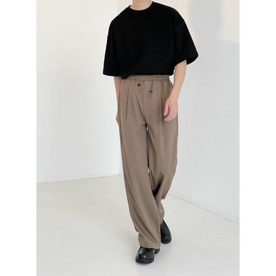 Zhou DrawstringTextured Trousers-korean-fashion-Pants-Zhou's Closet-OH Garments