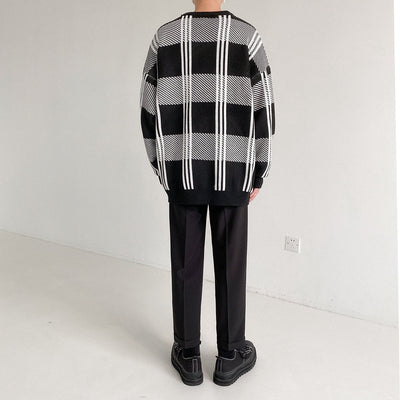 Zhou Essential Cambridge Checkered Knit Cardigan-korean-fashion-Cardigan-Zhou's Closet-OH Garments