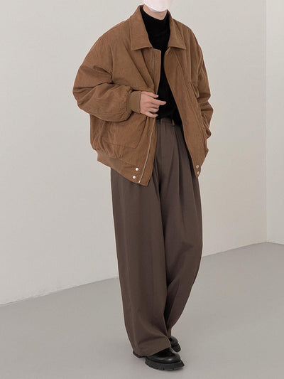 Zhou Essential Double Flap Pockets Corduroy Jacket-korean-fashion-Jacket-Zhou's Closet-OH Garments