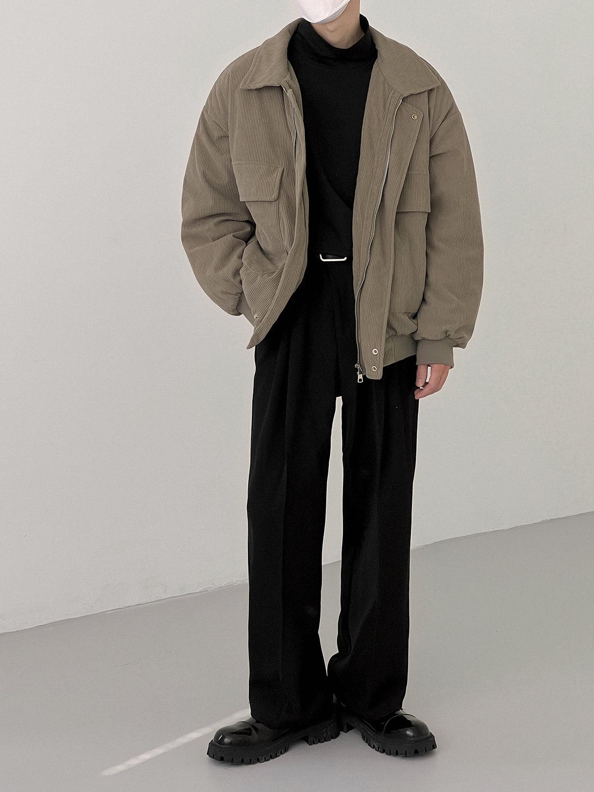 Zhou Essential Double Flap Pockets Corduroy Jacket-korean-fashion-Jacket-Zhou's Closet-OH Garments