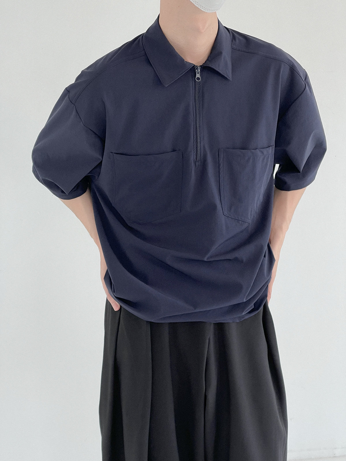 Zhou Essential Double Pocket Polo-korean-fashion-Polo-Zhou's Closet-OH Garments