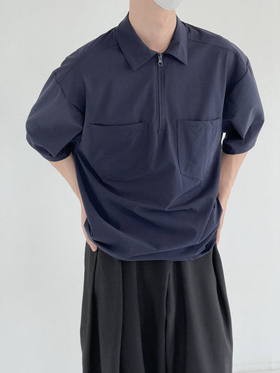 Zhou Essential Double Pocket Polo-korean-fashion-Polo-Zhou's Closet-OH Garments