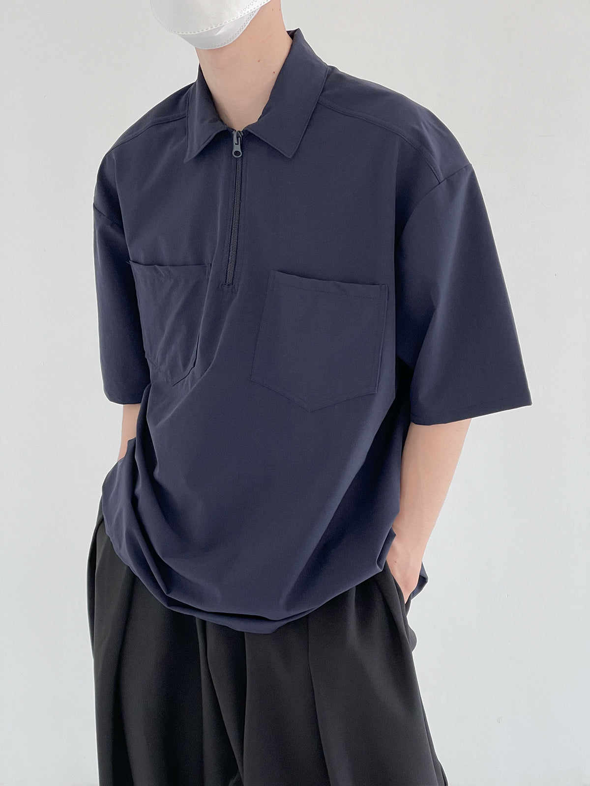 Zhou Essential Double Pocket Polo-korean-fashion-Polo-Zhou's Closet-OH Garments