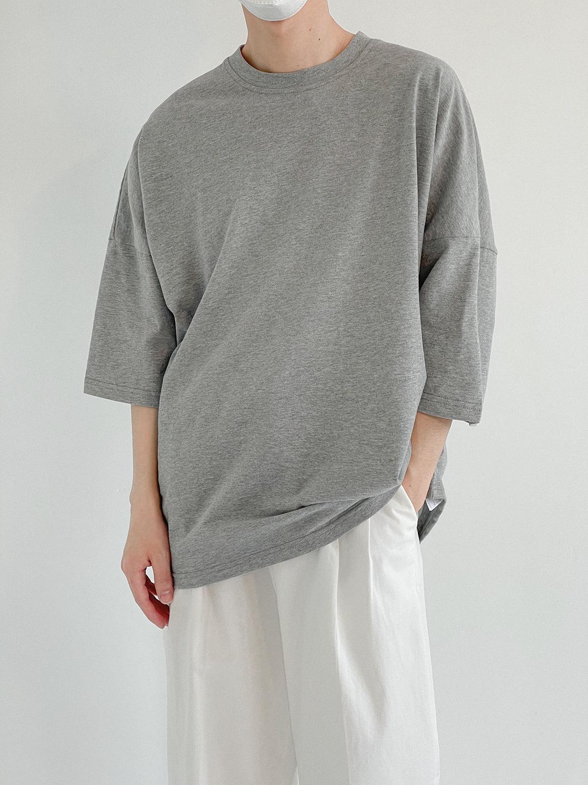 Zhou Essential Elbow-Length T-Shirt-korean-fashion-T-Shirt-Zhou's Closet-OH Garments